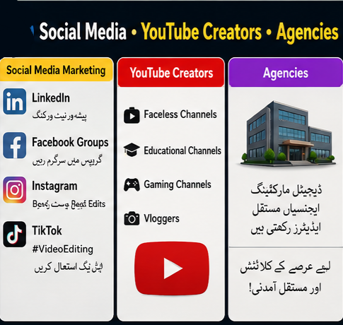 سوشل میڈیا YouTube Creators· Agencies
Social Media Marketing