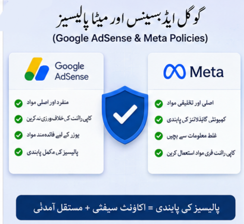 گوگل ایڈسینس اور میٹا پالیسیز