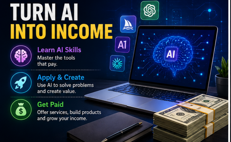 how to earn with AI